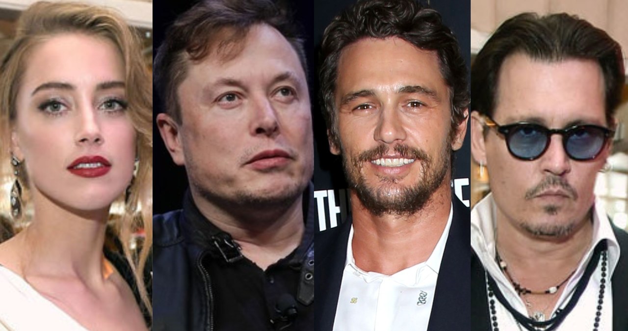 Amber Heard, Elon Musk, James Franco i Johnny Depp /Getty Images