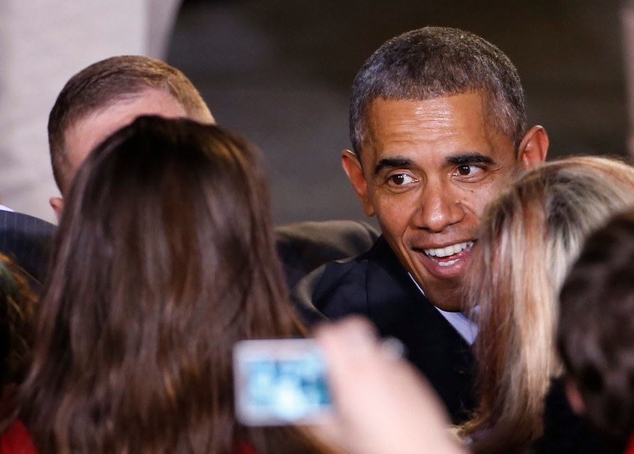 Amerykański prezydent w Copernicus Center w Chicago /Kamil Krzaczyński /PAP/EPA