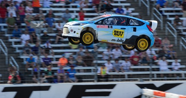 Amerykański rallycross to głównie show. Fiestę prowadzi Gronholm /AFP