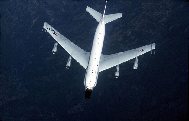 Amerykański samolot zwiadowczy RC-135 fot. Greg Davis / USAF /AFP