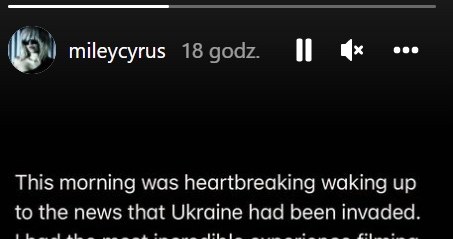 @mileycyrus solidarnie z Ukrainą /Instagram /Instagram