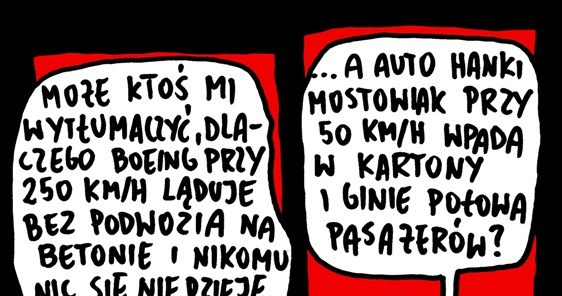 &nbsp; Blog AndrzejRysuje wypunktował podejrzane fakty związane z wypadkiem Hanki, ale nie odżegnał się także od poważnych wydarzeń lotniskowych /Andrzejrysuje.pl