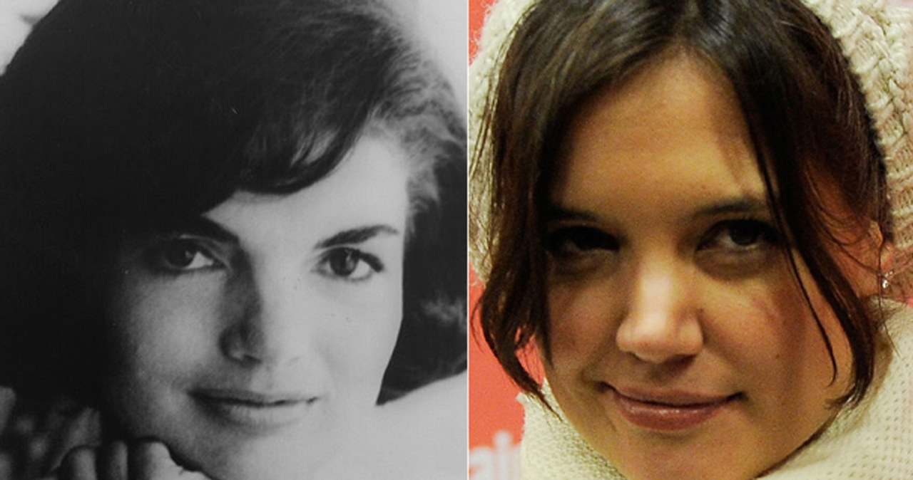 &nbsp; Jackie Kennedy i mająca wcielić się w nią w serialu, Katie Holmes /Jemal Countess /Getty Images/Flash Press Media