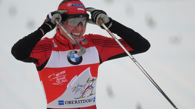 Tour de Ski: Justyna Kowalczyk druga w biegu łączonym Justyna Kowalczyk /AFP