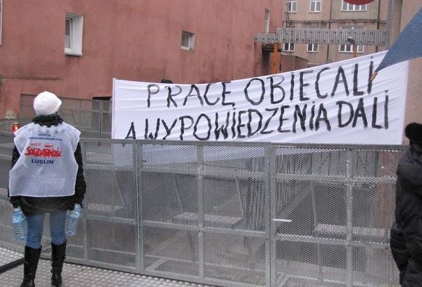 &nbsp; Procownicy Protektora protestowali na ulicach Lublina /Krzysztof Kot /RMF FM