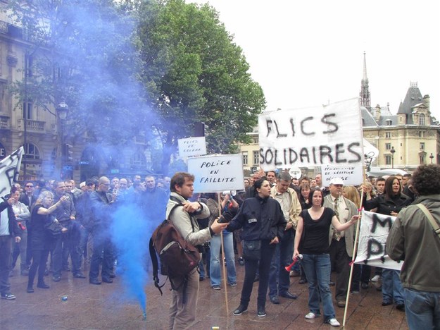 &nbsp; Protest policjantów w Paryżu /Marek Gładysz /RMF FM