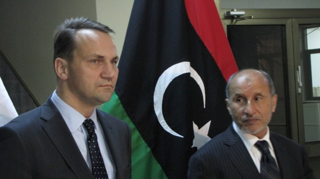 &nbsp; Radosław Sikorski z szefem Narodowej Rady Libijskiej Mustafą Abdelem Dżalilem /Krzysztof Zasada /RMF FM