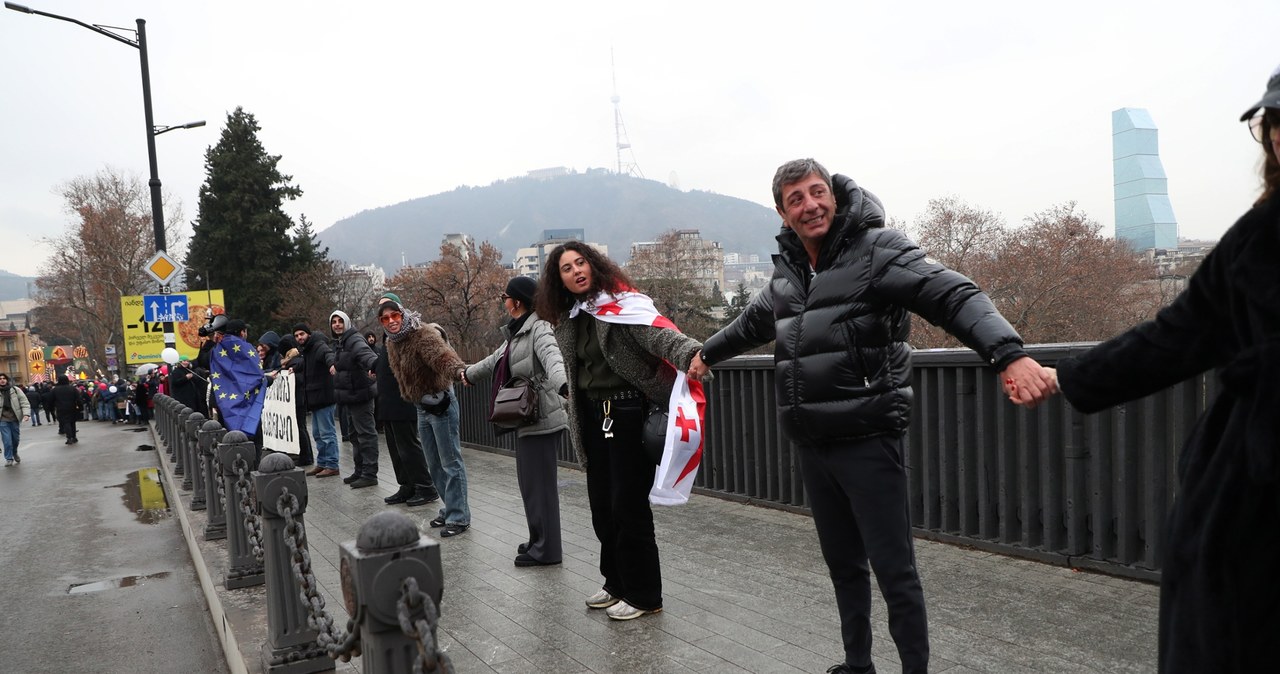 "Łańcuch jednosci" w Tbilisi 