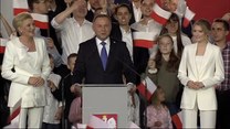 "Niech żyje Polska". Andrzej Duda po ogłoszeniu wyników exit poll