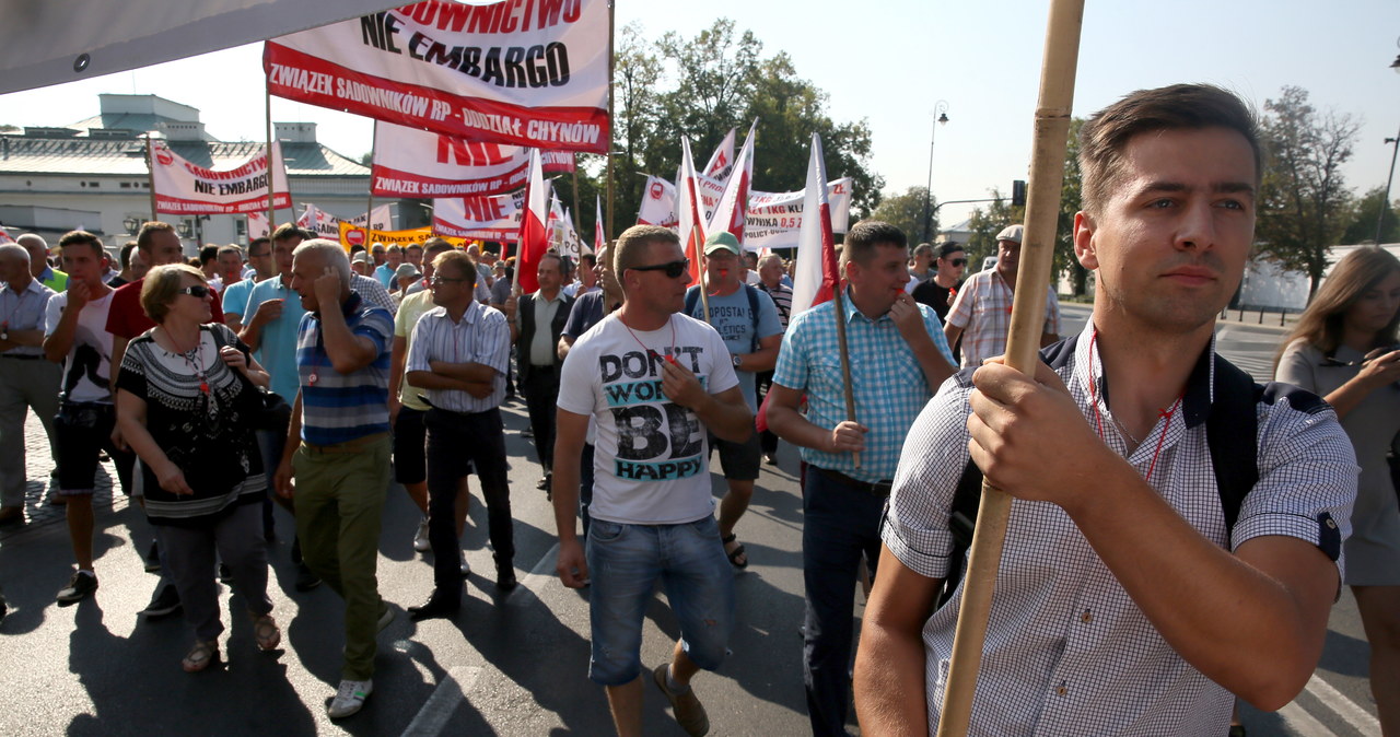 "Walczymy o przetrwanie". Protest sadowników w Warszawie