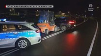 "Wydarzenia": Pijany kierowca wiózł BMW na wózku widłowym