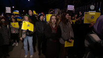 "Wydarzenia": Polska solidarna z Ukrainą. Protesty przed ambasadą Rosji w Warszawie