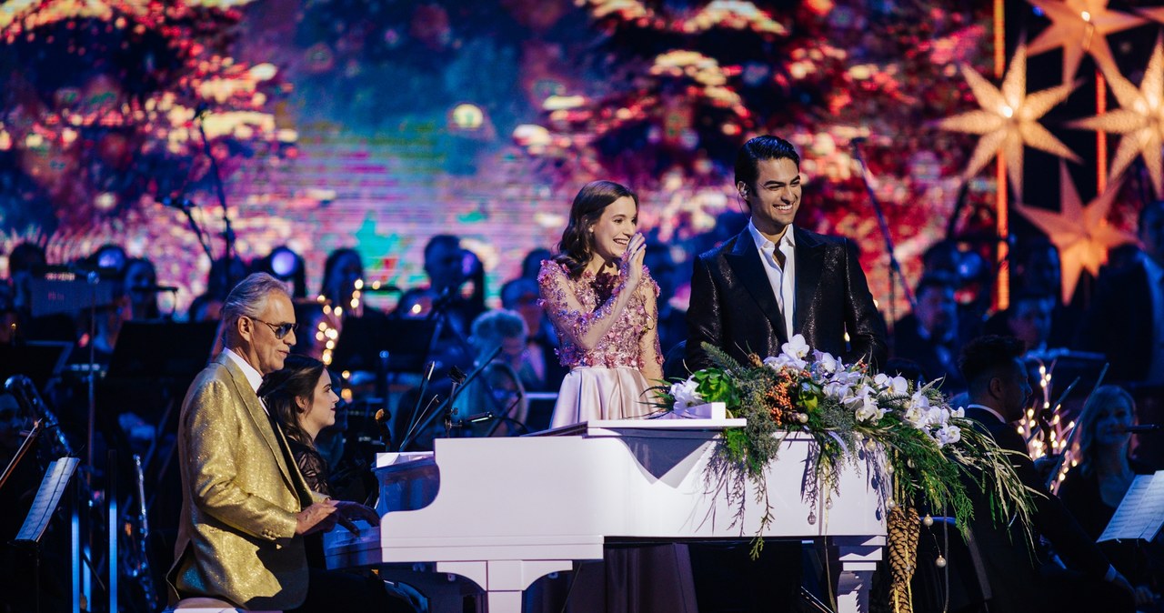 Andrea Bocelli, sanah i Matteo Bocelli na jednej scenie /Jakub Janecki /Polsat