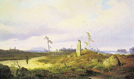 Andreas Achenbach, Pejzaż z kamieniem runicznym, 1841 r. /Encyklopedia Internautica