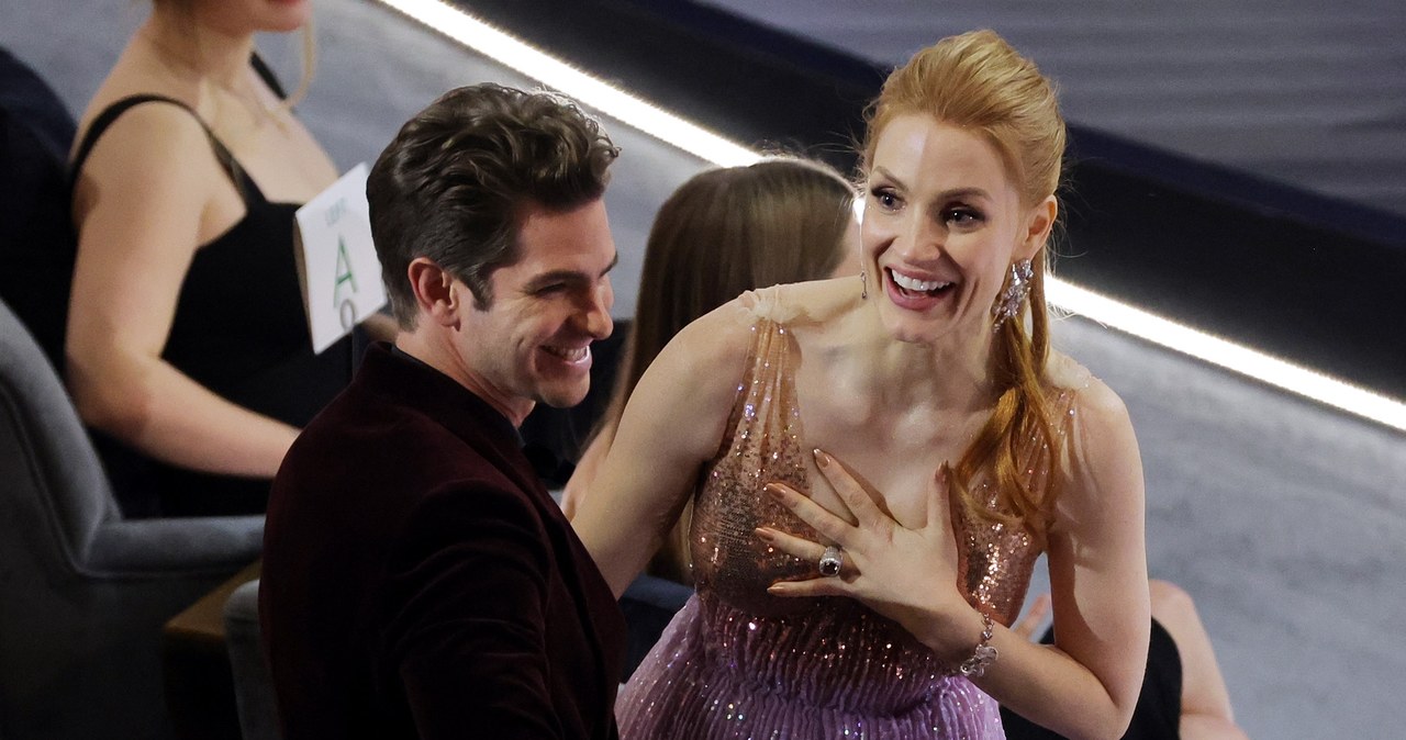 Andrew Garfield i Jessica Chastain podczas gali oscarowej w 2022 roku /Neilson Barnard / Staff /Getty Images