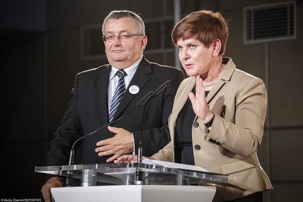 Andrzej Adamczyk i Beata Szydło z PiS. Fot. Beata Zawrzel /Reporter