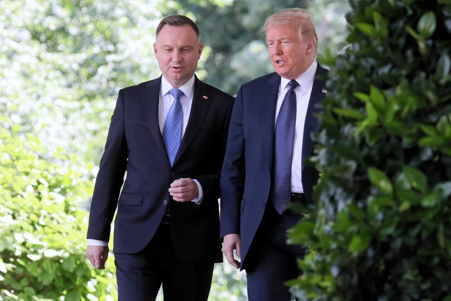 Andrzej Duda i Donald Trump podczas spotkania w Waszyngtonie w czerwcu 2020 roku /	Leszek Szymański   /PAP
