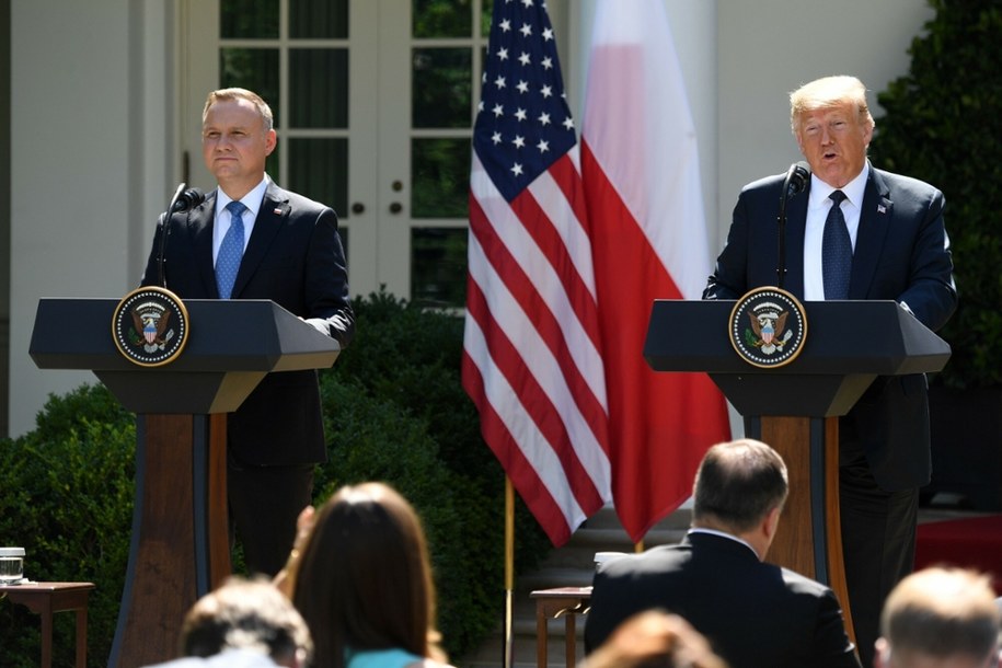 Andrzej Duda i Donald Trump podczas wizyty polskiego prezydenta w USA w czerwcu 2020 r. /SAUL LOEB/AFP /East News