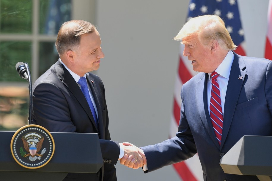 Andrzej Duda i Donald Trump w czerwcu ub. roku / 	Radek Pietruszka   /PAP