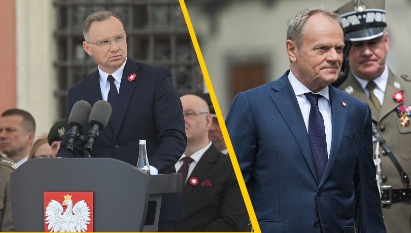 Andrzej Duda i Donald Tusk uczestniczyli w obchodach 234. rocznicy uchwalenia Konstytucji 3 maja /Marcin Obara /PAP