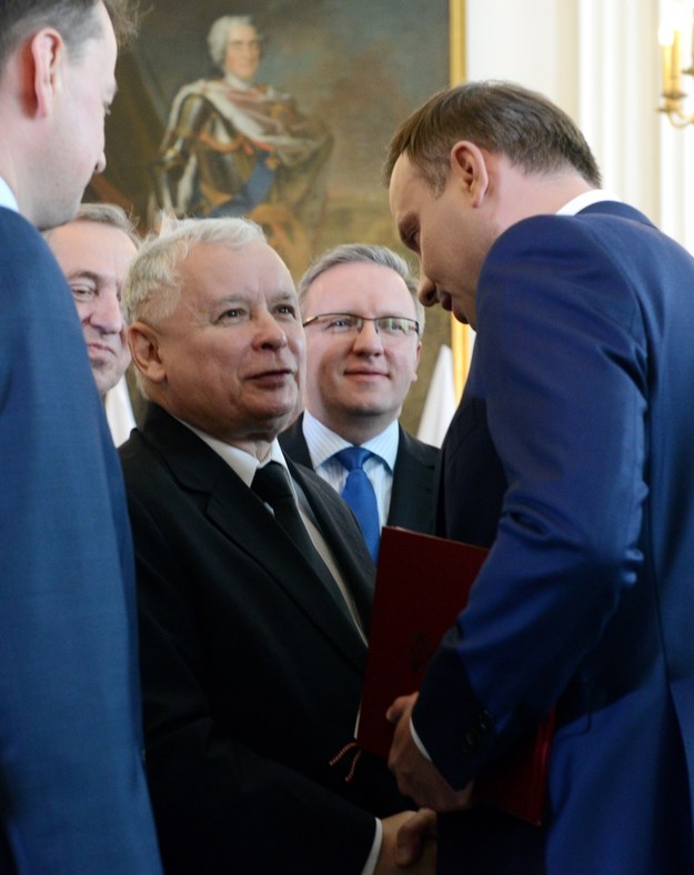 Andrzej Duda i prezes PiS Jarosław Kaczyński /Jacek Turczyk /PAP