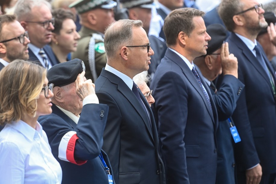 Andrzej Duda i Rafał Trzaskowski wzięli udział w obchodach 81. rocznicy wybuchu Powstania Warszawskiego /Piotr Nowak /PAP