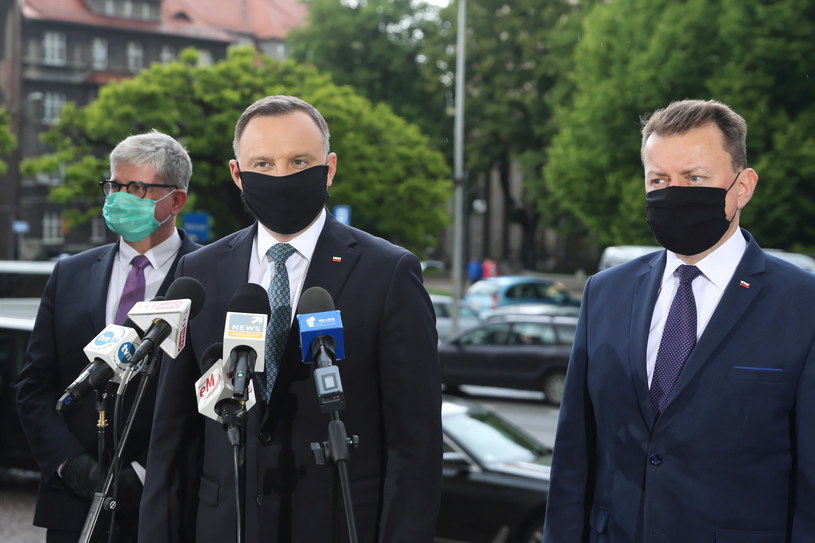 Andrzej Duda, Mariusz Błaszczak i Paweł Soloch / 	Andrzej Grygiel    /PAP
