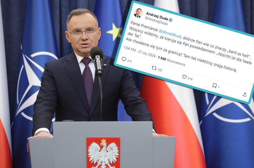 Andrzej Duda odpowiada Donaldowi Tuskowi. Po niemiecku