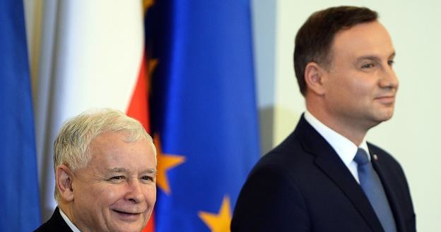 Andrzej Duda (P), prezydent RP i Jaroslaw Kaczyński (L), prezes PiS-u /AFP