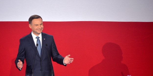 Andrzej Duda po ogłoszeniu wyników II tury /Bartłomiej Zborowski /PAP