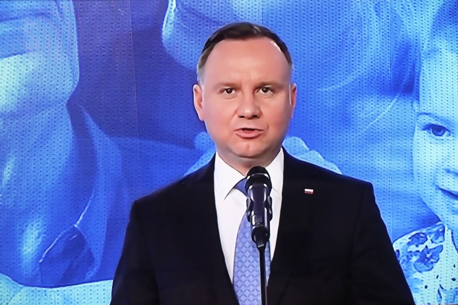 Andrzej Duda podczas konferencji prasowej /	Wojciech Olkuśnik /PAP