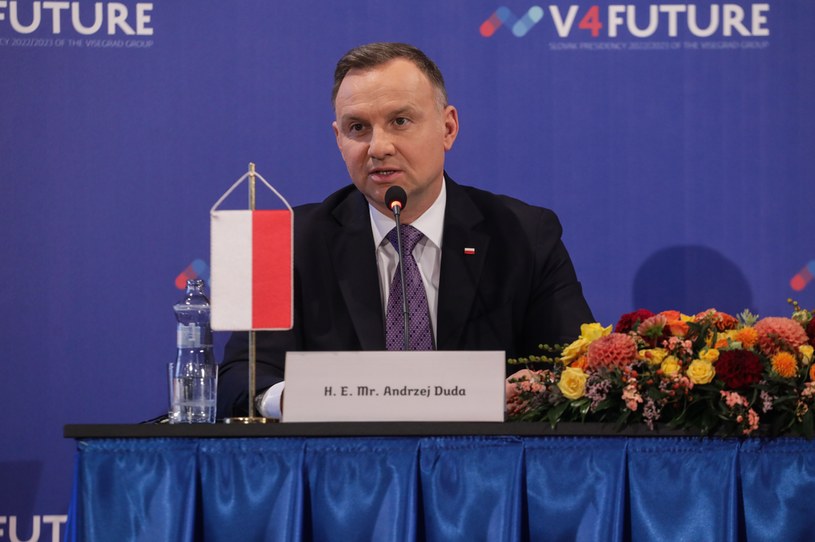 Andrzej Duda podczas spotkania przywódców V4 /Albert Zawada /PAP