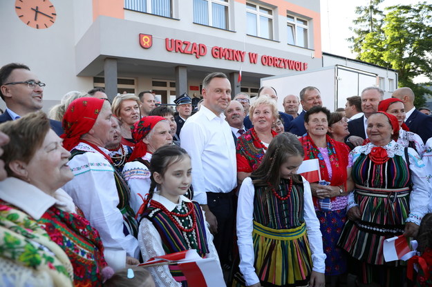 Andrzej Duda podczas spotkania z mieszkańcami w Odrzywole / 	Leszek Szymański    /PAP