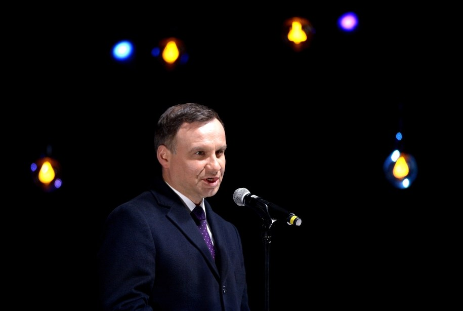 Andrzej Duda podczas uroczystości otwarcia Muzeum Polaków Ratujących Żydów im. Rodziny Ulmów w Markowej /Darek Delmanowicz /PAP