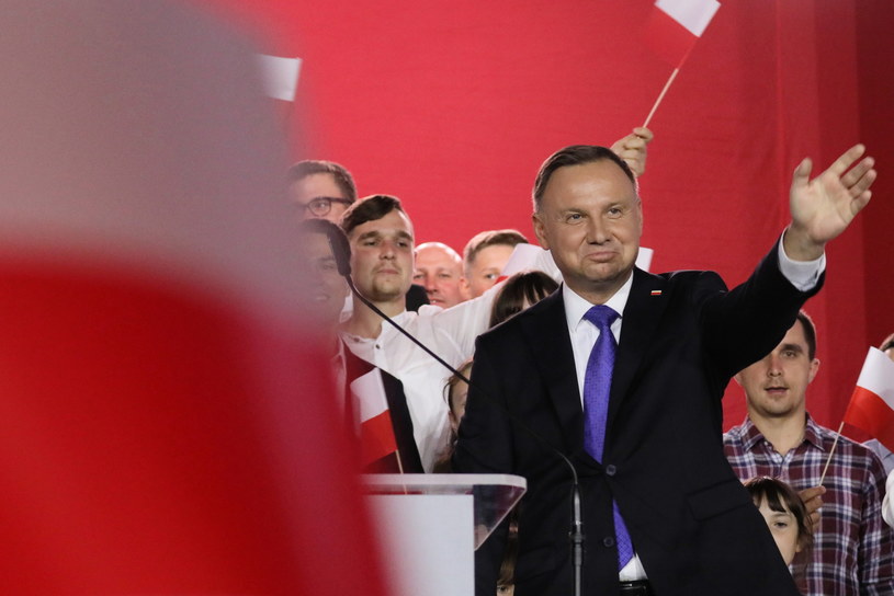 Andrzej Duda podczas wieczoru wyborczego /Leszek Szymański /PAP