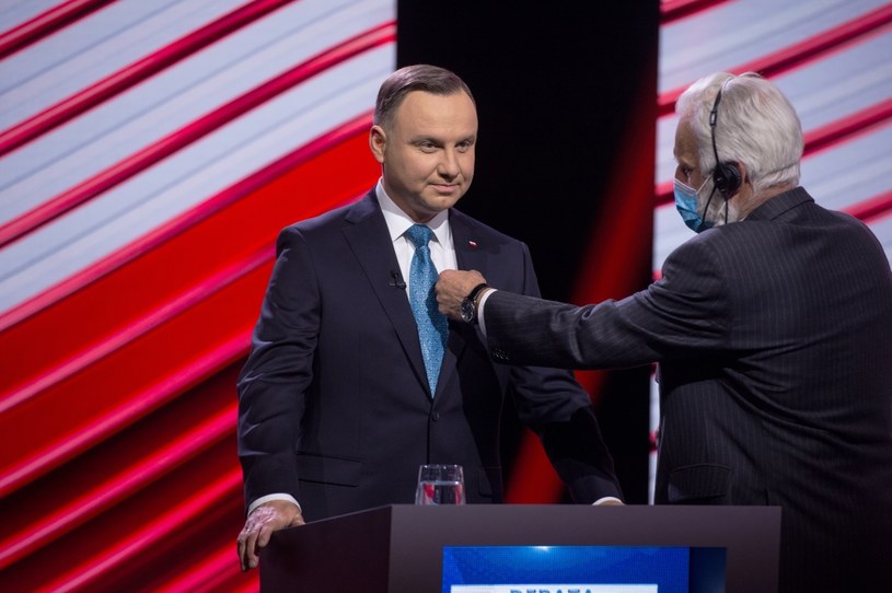 Andrzej Duda przed debatą prezydencką 2020 w TVP /TVP /Agencja FORUM