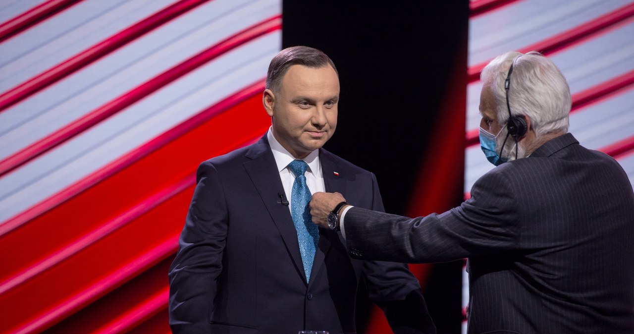 Andrzej Duda przed debatą prezydencką 2020 w TVP /TVP /Agencja FORUM