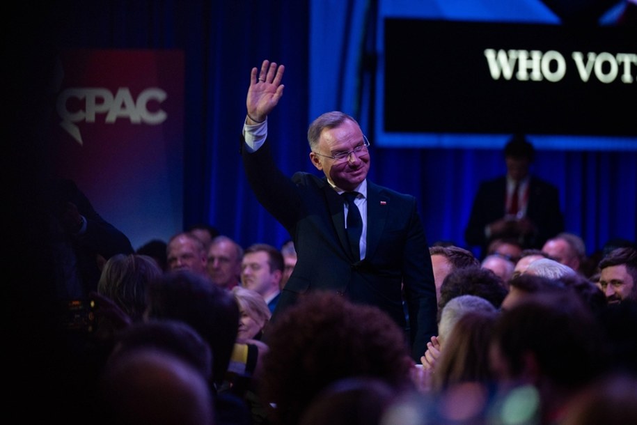 Andrzej Duda w Maryland na CPAC; 2 lutego 2025 roku /ANNABELLE GORDON / CNP / POOL /PAP