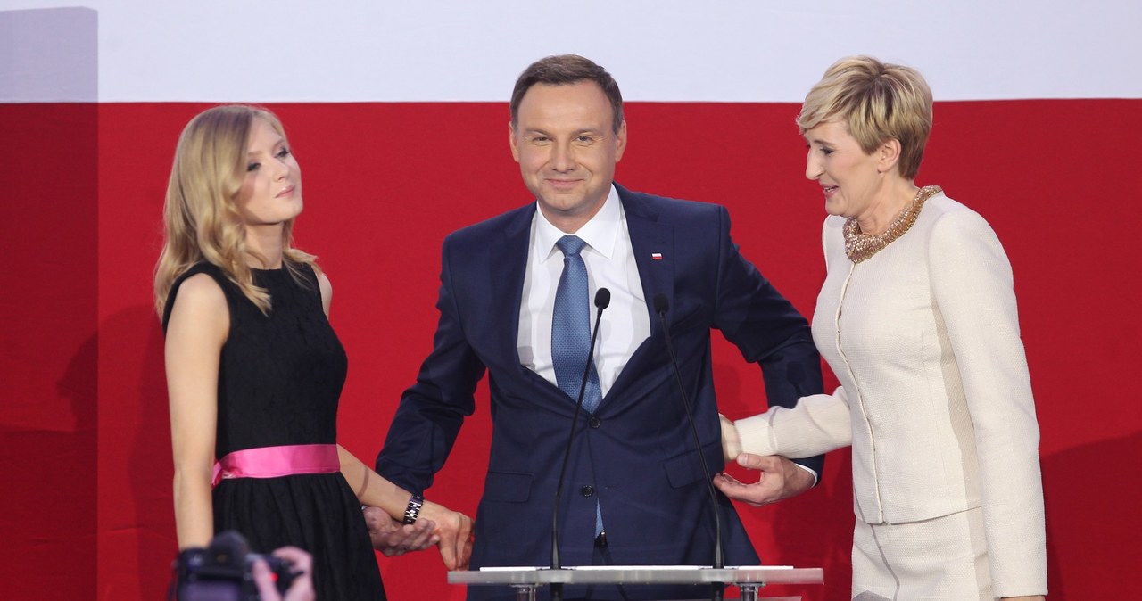 Andrzej Duda z córką i żoną /Krzysztof Kowalczuk /East News