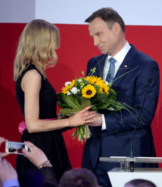 Andrzej Duda z córką Kingą /Jacek Turczyk /PAP