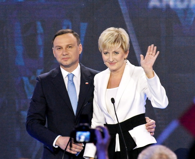 Andrzej Duda z żoną Agatą Kornhauser-Dudą /Marcin Obara /PAP