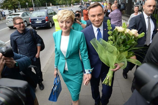 Andrzej Duda z żoną Agatą /Jacek Turczyk /PAP