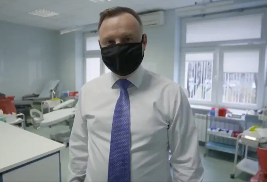 Andrzej Duda zachęca do oddania osocza / zrzut ekranu nagrania /RMF24