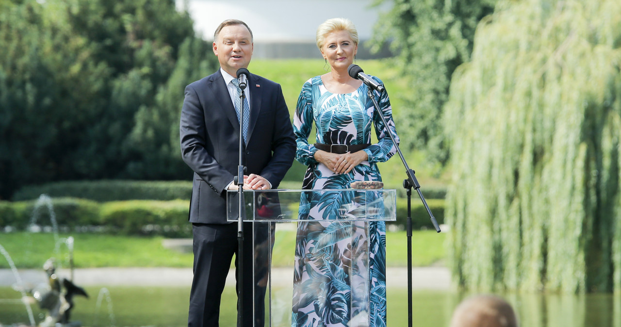 Andrzej i Agata Dudowie na narodowym czytaniu "Balladyny" /Gałązka /AKPA