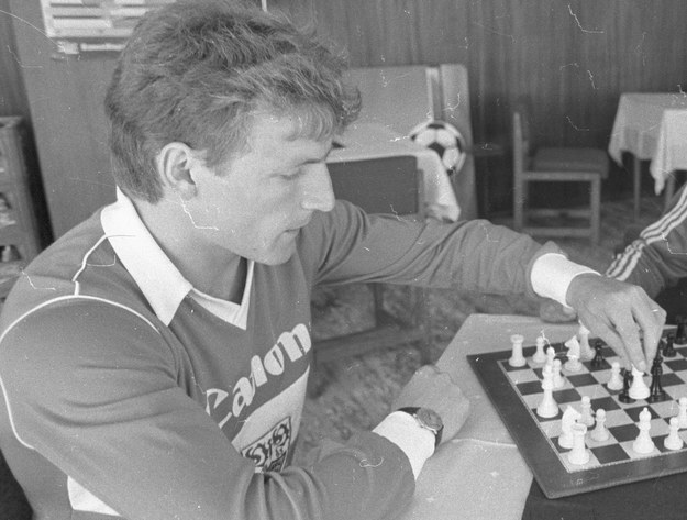 Andrzej Iwan podczas mundialu w Hiszpanii w 1982 roku /Adam Hawałej/CAF /PAP