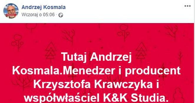 Andrzej Kosmala szukał następcy Krzysztofa Krawczyka /Facebook