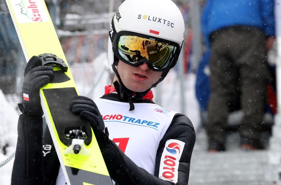 Andrzej Stękała podczas serii treningowej przed zawodami Pucharu Świata w Zakopanem / 	Grzegorz Momot    /PAP