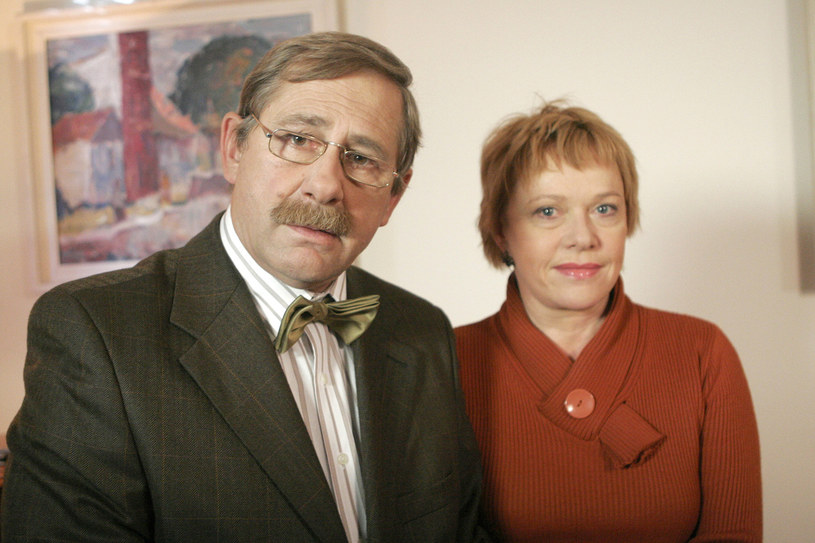 Andrzej Strzelecki i Joanna Żókowska na planie "Klanu" /Kurkowska /AKPA