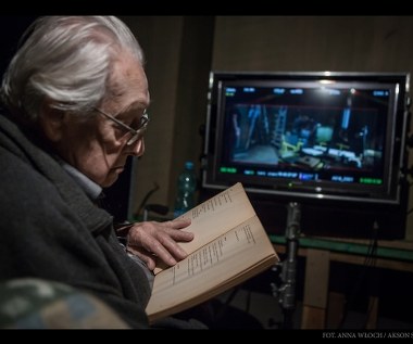 Andrzej Wajda na planie filmu "Powidoki"  