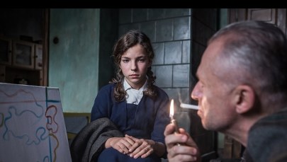 Andrzej Wajda na planie filmu "Powidoki"